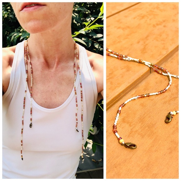 Hand Beaded Delicate Face Mask Chain Bead Necklace - Picture 8 of 13